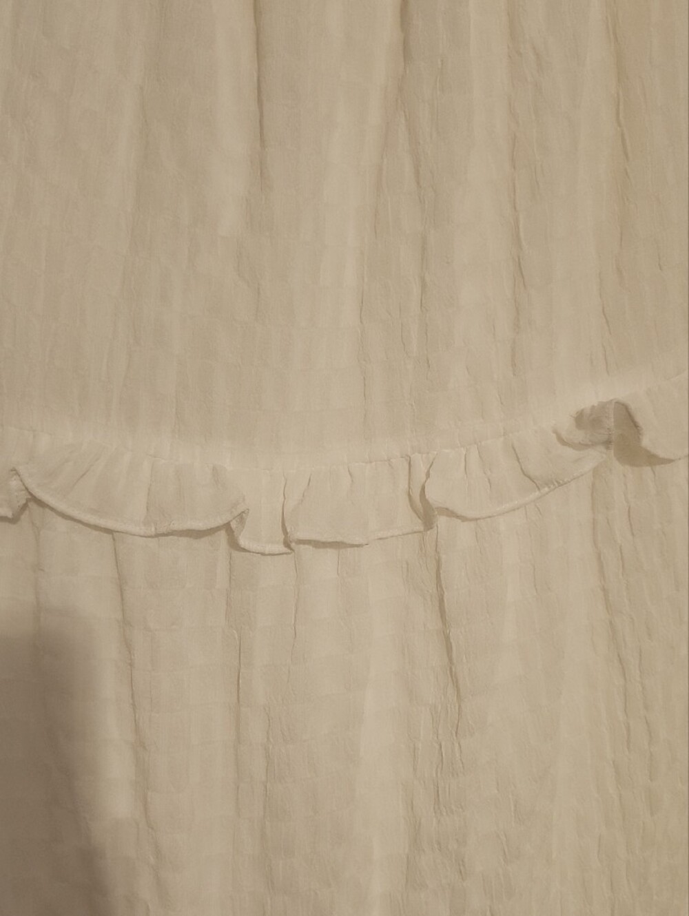 Women's White Tiered Maxi Skirt with Ruffle Details - Picture 3 of 7